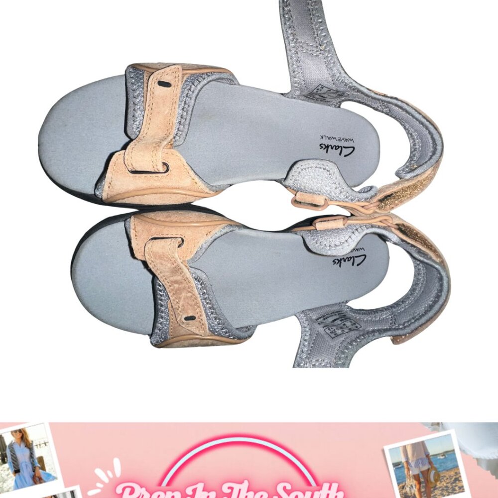 Clarks Wave Grip Brown Strap Sandals Size 7M / EU 37.5 – Like New! - Picture 3 of 8